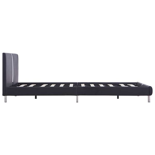 vidaXL Estructura de cama sin colch&oacute;n cuero sint&eacute;tica negra 135x190 cm