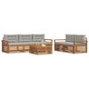 vidaXL Conjunto de sof&aacute;s de exterior 6 pcs Gris Natural y Claro