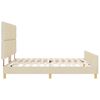 vidaXL Estructura de cama con cabecera Crema 180 x 200 cm tela