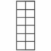 vidaXL Puerta corredera ESG vidrio y aluminio negra 76x205 cm