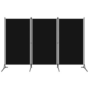 vidaXL Biombo divisor de 3 paneles negro 260x180 cm