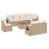 vidaXL Set de sof&aacute;s de jard&iacute;n 9 pzas con cojines rat&aacute;n sint&eacute;tico beige