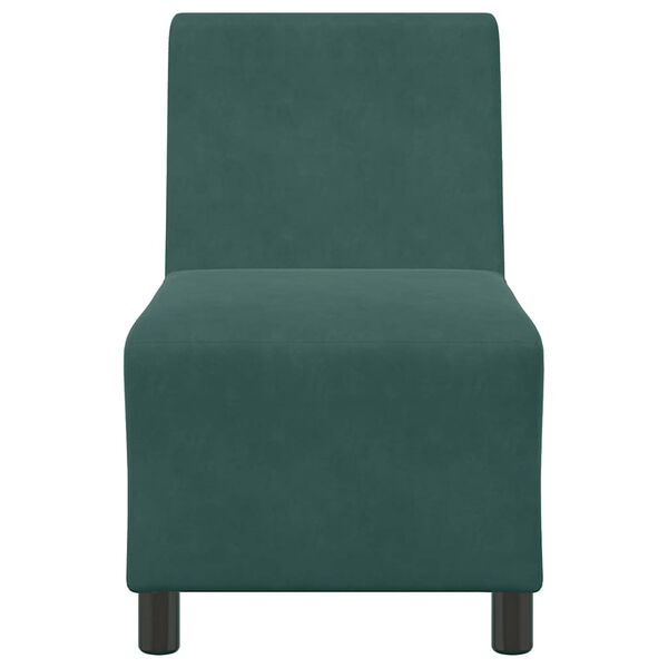 Sof&aacute; modular sin brazos vidaXL de terciopelo verde oscuro de 55 cm