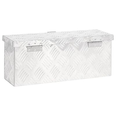 vidaXL Caja de almacenaje de aluminio plateado 50x15x20,5 cm