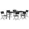 vidaXL Conjunto de Comedor de Jard&iacute;n 7 pcs Negro
