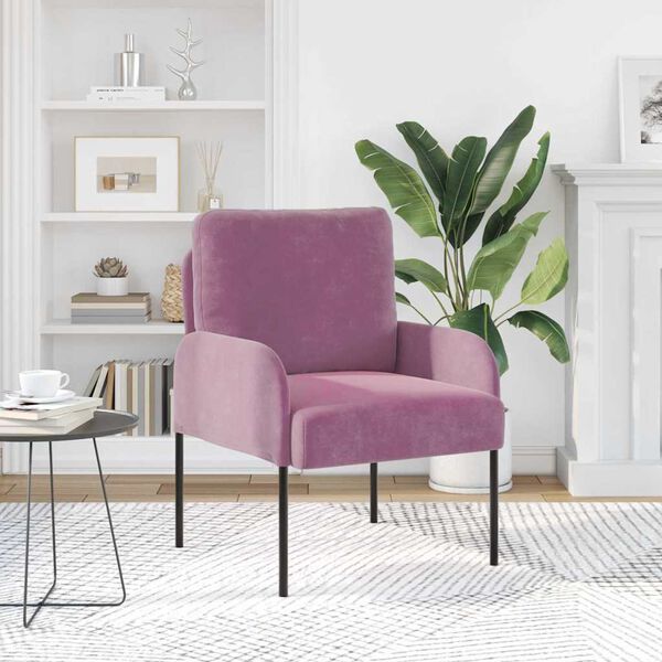 vidaXL Sof&aacute;s con coj&iacute;n 55cm Morado Madera contrachapada