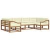vidaXL Conjunto de sof&aacute;s de exterior con coj&iacute;n 6 pcs Natural y Crema