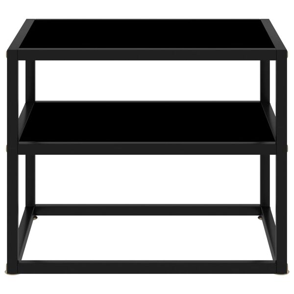 vidaXL Mesa de consola negro vidrio templado 50x40x40 cm