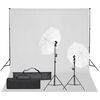 vidaXL Kit de estudio fotogr&aacute;fico con set de luces y fondo