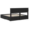 vidaXL Estructura de cama con cabecera Roble Negro 180 x 200 cm