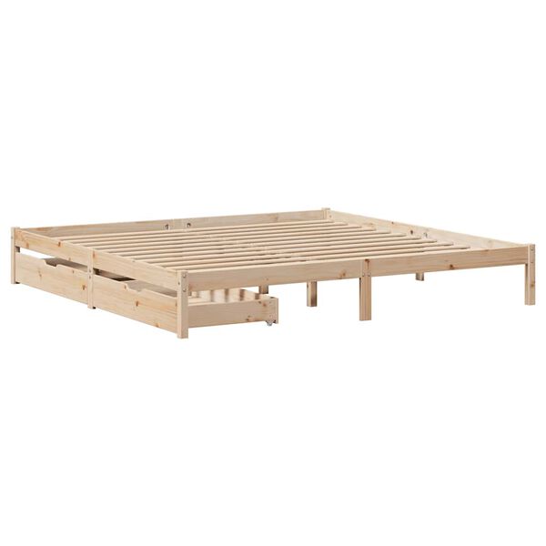 vidaXL Estructura de cama sin colch&oacute;n madera maciza de pino 180x200 cm