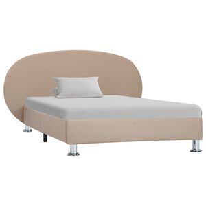 vidaXL Estructura cama sin colch&oacute;n cuero sint&eacute;tico capuchino 100x200cm