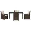 vidaXL Conjunto de Comedor de Jard&iacute;n 5 pcs Marr&oacute;n rat&aacute;n sint&eacute;tico
