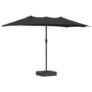 vidaXL Sombrilla de jard&iacute;n Negro 385 x 209 x 244 cm Poli&eacute;ster