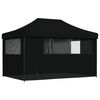 vidaXL Tienda de fiesta plegable Pop-Up con 4 paredes laterales negra