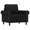 vidaXL Sillón con taburete cuero sintético negro 60 cm