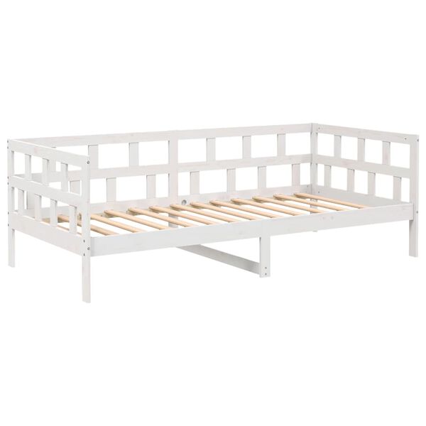 vidaXL Sof&aacute; cama sin colch&oacute;n madera maciza de pino blanco 90x200 cm