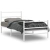 vidaXL Estructura cama sin colch&oacute;n con estribo metal blanco 100x190 cm