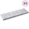 vidaXL Pelda&ntilde;o Rectangular 5 pcs Plateado 60 x 18 x 2,5 cm Aluminio