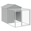 vidaXL Gallinero y corral acero galvanizado gris claro 117x1017x123 cm