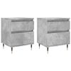 vidaXL Mesitas noche 2 uds madera ingenier&iacute;a gris hormig&oacute;n 40x35x50 cm
