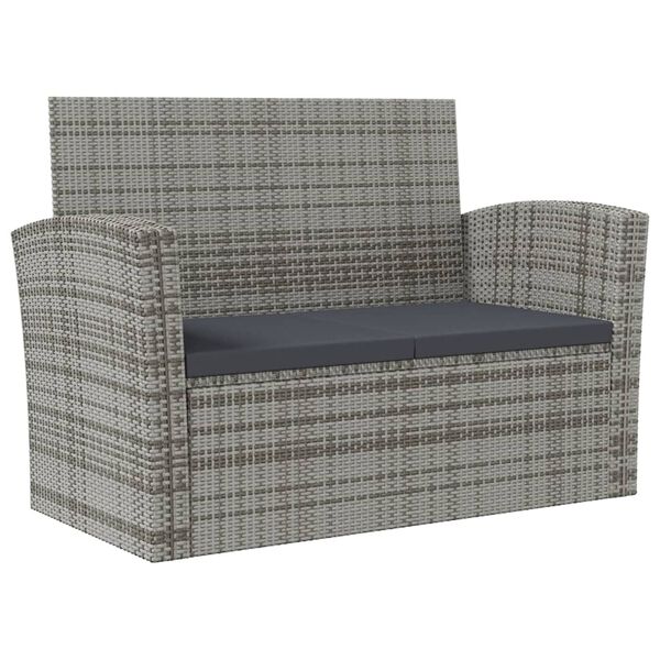 vidaXL Juego muebles de jard&iacute;n 8 pzas y cojines rat&aacute;n sint&eacute;tico gris