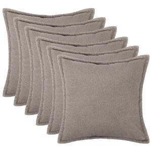 vidaXL Funda de almohada 6 pcs HOUTEN Gris Claro 30 x 30 cm Boucl&eacute;