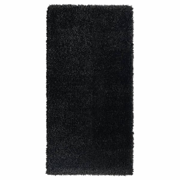 vidaXL Alfombra de pelo largo negro 100x200 cm 50 mm