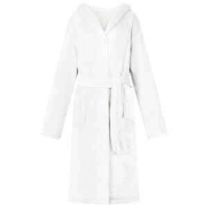 vidaXL Bata con Capucha Blanco S Franela