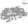 vidaXL Tuercas de bloqueo de perno 12 pcs Plateado 12 x 10 mm Metal