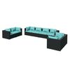 vidaXL Set de muebles de jard&iacute;n 8 pzas y cojines rat&aacute;n sint&eacute;tico negro
