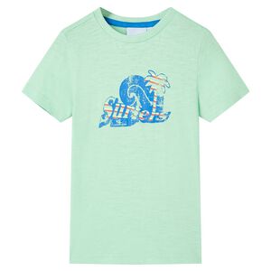 Camiseta infantil verde claro 128