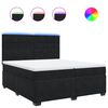 vidaXL Cama box spring con colch&oacute;n terciopelo negro 200x200 cm