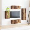 vidaXL Conjunto de mueble de TV Montaje en la pared 4 pcs Madera vieja