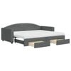 vidaXL Sof&aacute; cama nido con cajones tela gris oscuro 90x200 cm