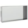vidaXL Hornacina ducha acero inoxidable plateado cepillado 62x32x9 cm