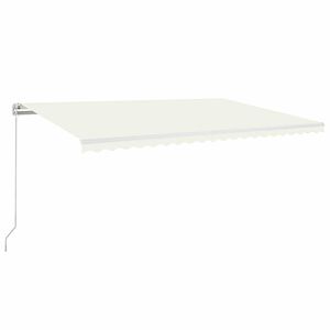 vidaXL Toldo retr&aacute;ctil manual con luz LED crema 500x300 cm