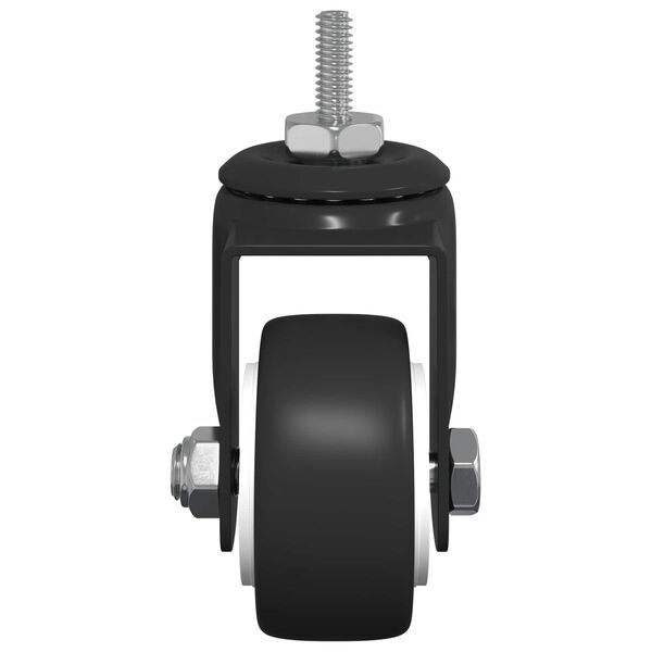 vidaXL Rueda giratoria 12 pcs Negro 40,4 x 40,4 x 19,7 mm