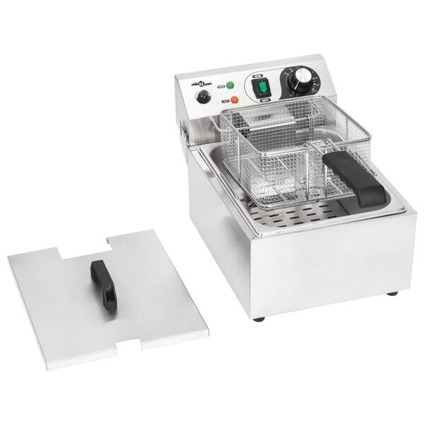 vidaXL Freidora el&eacute;ctrica de acero inoxidable 10 L 3000 W