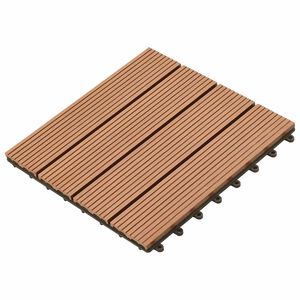 vidaXL Tile de Decking 11 pcs Marr&oacute;n 30 x 30 cm WPC