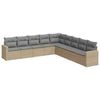 vidaXL Set de sof&aacute;s de jard&iacute;n 9 pzas con cojines rat&aacute;n sint&eacute;tico beige