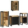 vidaXL Juego de muebles de ba&ntilde;o 4 pcs Marr&oacute;n Madera de mango s&oacute;lido