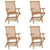 vidaXL Sillas plegables (4 unidades) de madera maciza de teca.