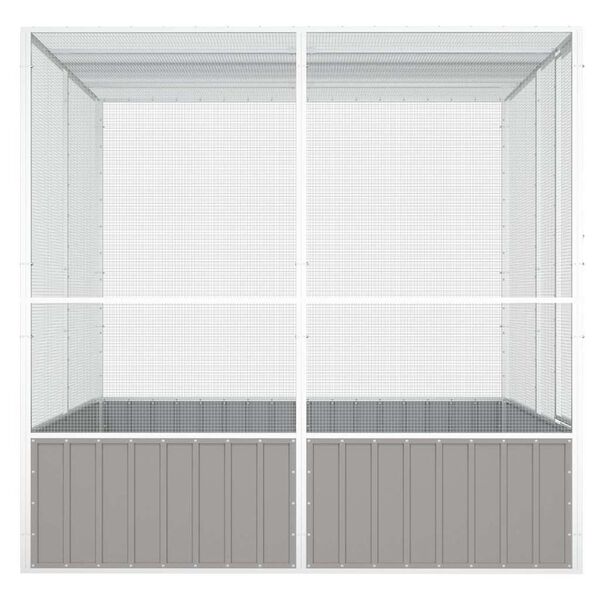 vidaXL Jaula p&aacute;jaros acero galvanizado gris 213,5x217,5x211,5 cm