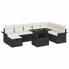 vidaXL Conjunto de sof&aacute; de jard&iacute;n 9 uds. Negro rat&aacute;n sint&eacute;tico