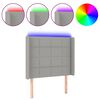 vidaXL Cabecero con LED de tela gris claro 93x16x118/128 cm