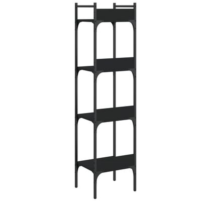 vidaXL Librería de 4 estantes madera ingeniería negro 35x30x138,5 cm
