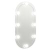 vidaXL Espejo con luces LED vidrio ovalado 80x40 cm