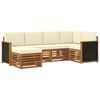 vidaXL Conjunto de sof&aacute;s de exterior 5 uds. Natural y Crema