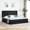 vidaXL Cama con almacenamiento y LED Negro 200 x 200 cm Poli&eacute;ster